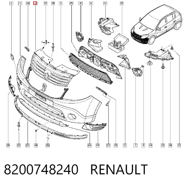 Atrapa chłodnicy Renault LOGAN I