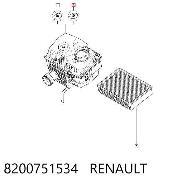 Obudowa filtra powietrza 8200751534 Renault (RVI)