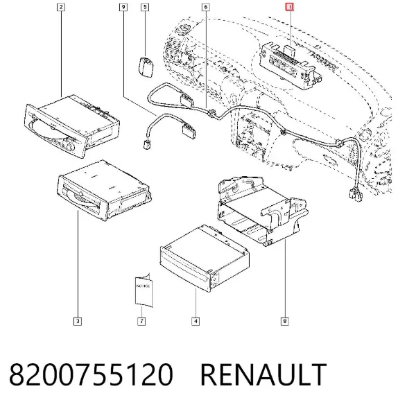 Wyświetlacz wielofunkcyjny 8200755120 Renault (RVI)