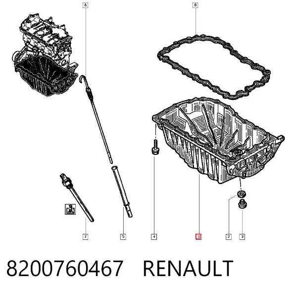 Miska olejowa silnika 8200760467 Renault (RVI)