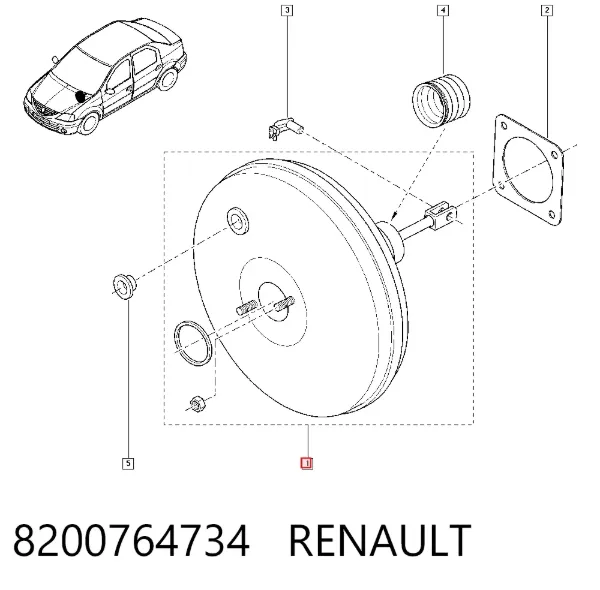 Wzmacniacz próżniowy hamulców 8200764734 Renault (RVI)