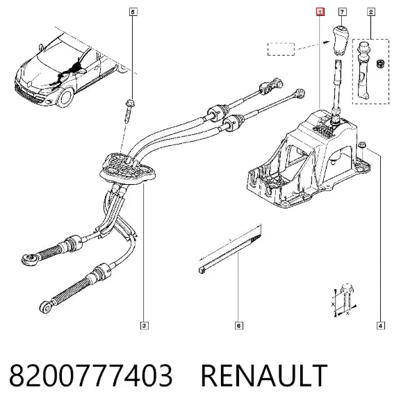 Mechanizm zmiany biegów (cięgno) 8200777403 Renault (RVI)
