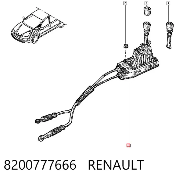 Mechanizm zmiany biegów (cięgno) 8200777666 Renault (RVI)
