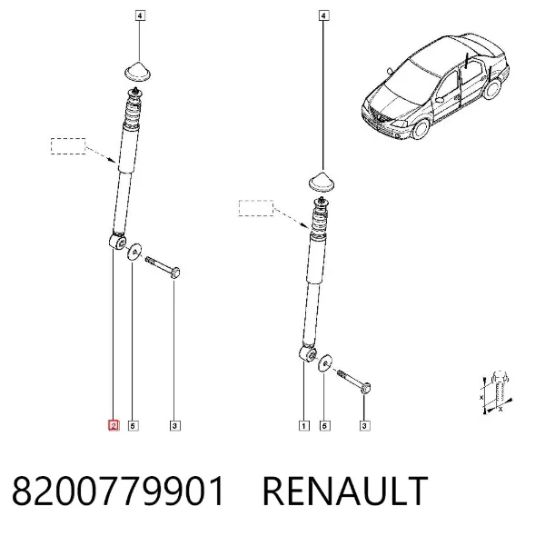 Amortyzator tylny 8200779901 Renault (RVI)
