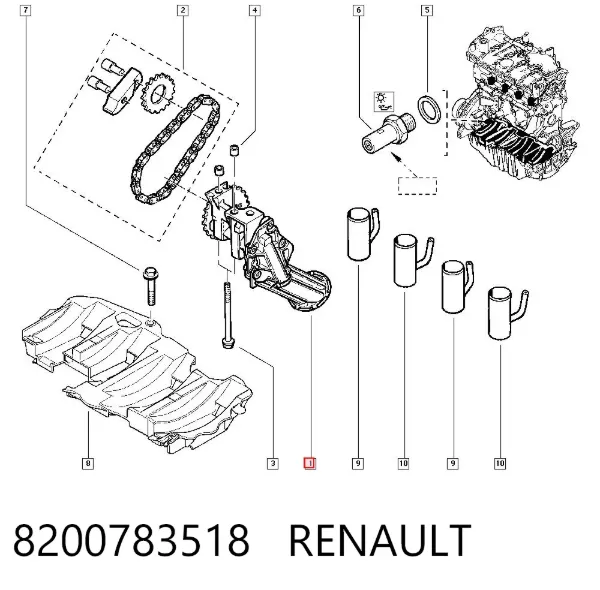 Pompa oleju 8200783518 Renault (RVI)
