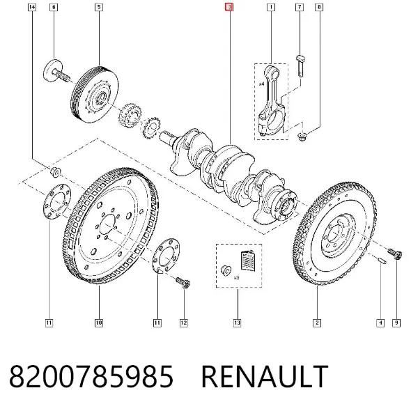 Wał korbowy silnika Renault Megane II