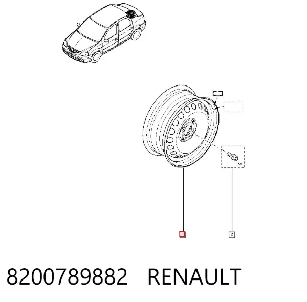 Felgi stalowe (kute) 8200789882 Renault (RVI)