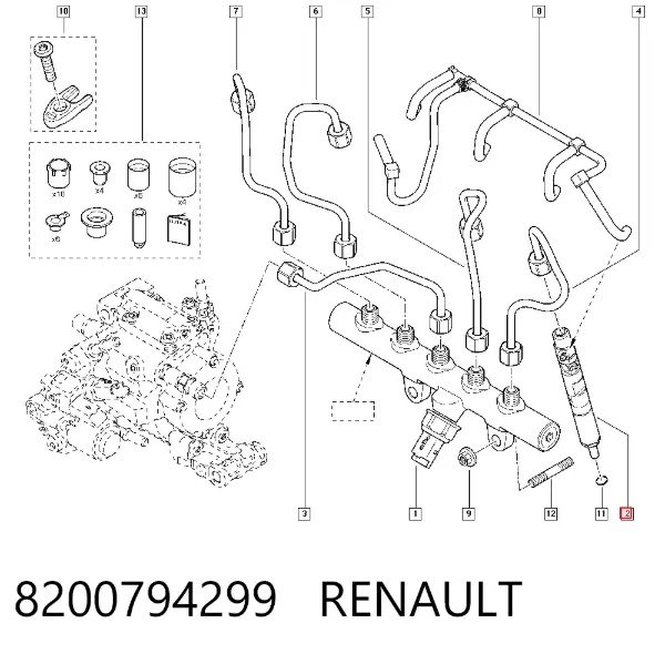Wtryskiwacz paliwa 8200794299 Renault (RVI)