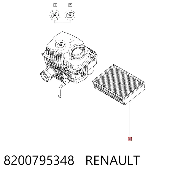 Filtr powietrza 8200795348 Renault (RVI)