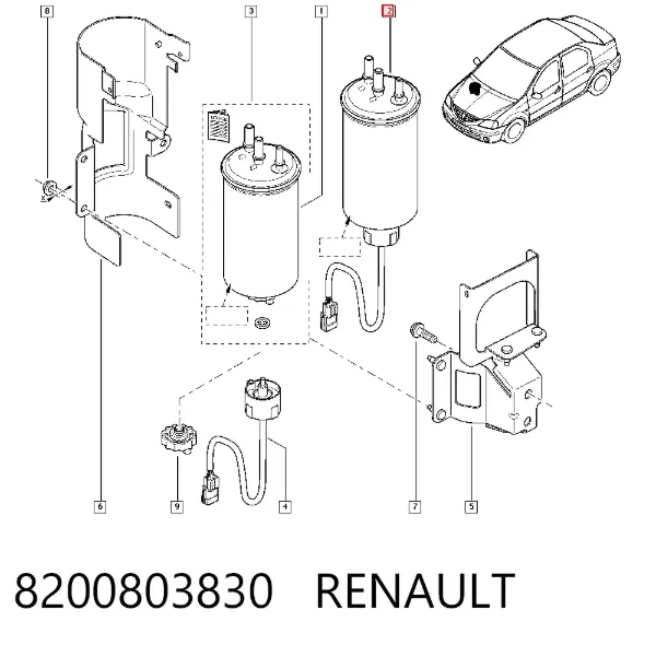 Filtr paliwa 8200803830 Renault (RVI)