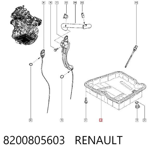 Miska olejowa silnika 8200805603 Renault (RVI)