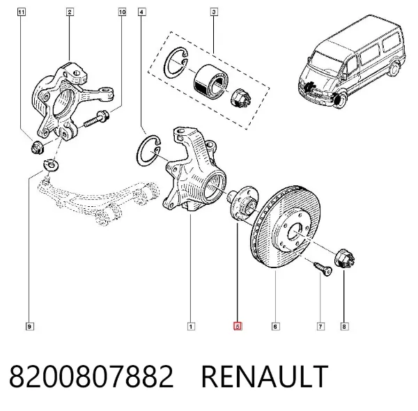 Piasta przednia 8200807882 Renault (RVI)