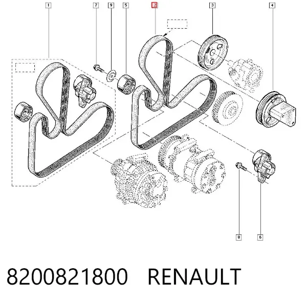 Pas napędowy mechanizmów 8200821800 Renault (RVI)