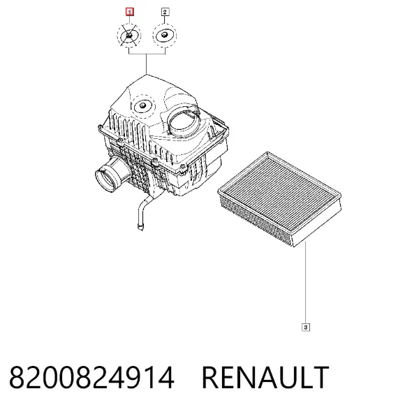 Obudowa filtra powietrza 8200824914 Renault (RVI)