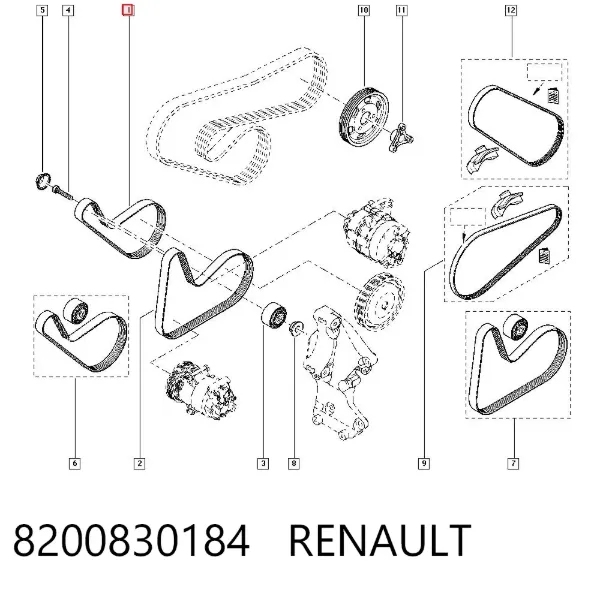 Pas napędowy mechanizmów 8200830184 Renault (RVI)