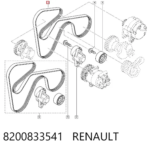Pas napędowy mechanizmów 8200833541 Renault (RVI)