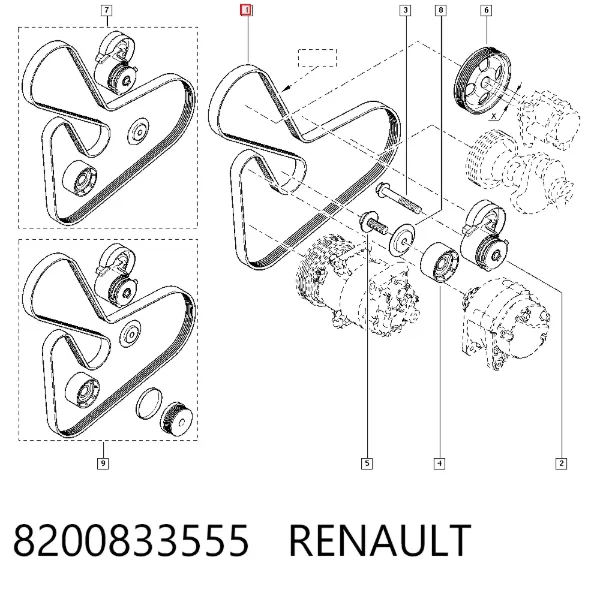 Pas napędowy mechanizmów 8200833555 Renault (RVI)