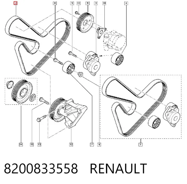 Pas napędowy mechanizmów 8200833558 Renault (RVI)
