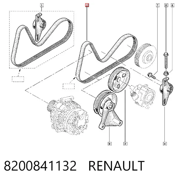 Pas napędowy mechanizmów 8200841132 Renault (RVI)