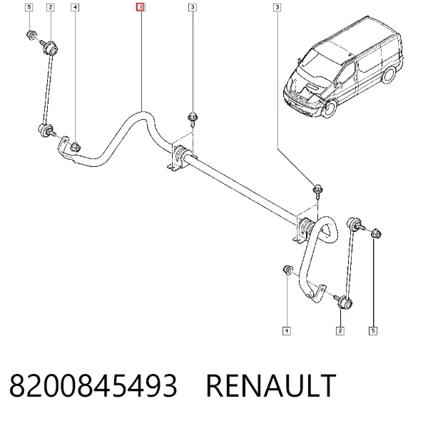 Stabilizator przedni 8200845493 Renault (RVI)