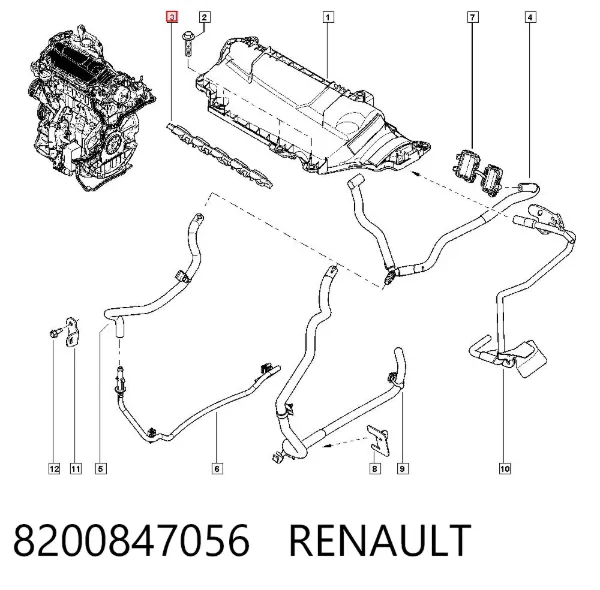 Uszczelka pokrywy wtryskiwaczy paliwa 8200847056 Renault (RVI)
