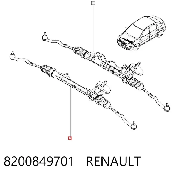 Listwa kierownicza (maglownica) 8200849701 Renault (RVI)