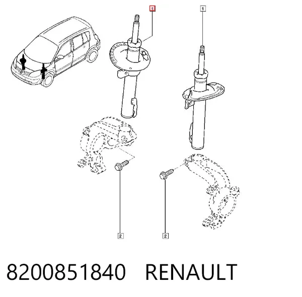 Amortyzator przedni 8200851840 Renault (RVI)