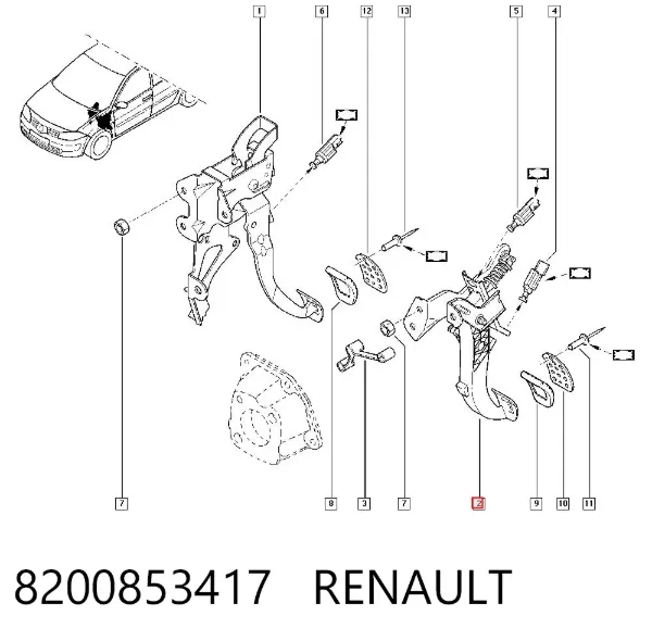 Pedał sprzęgła Renault Megane II