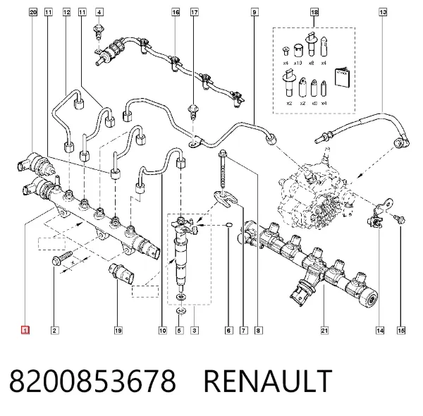 Rozdzielacz paliwa 8200853678 Renault (RVI)