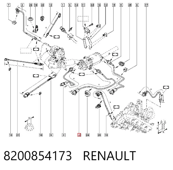 Czujnik temperatury spalin, filtra cząstek stałych 8200854173 Renault (RVI)