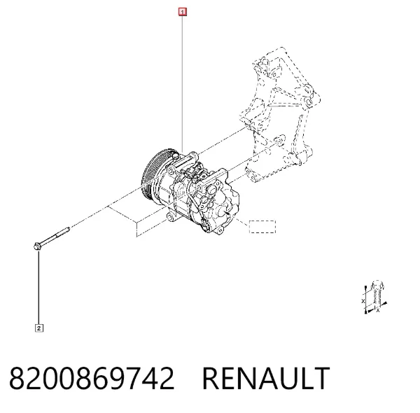 Sprężarka klimatyzacji 8200869742 Renault (RVI)