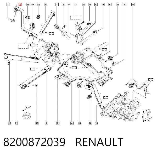 Czujnik temperatury spalin, przed turbiną 8200872039 Renault (RVI)