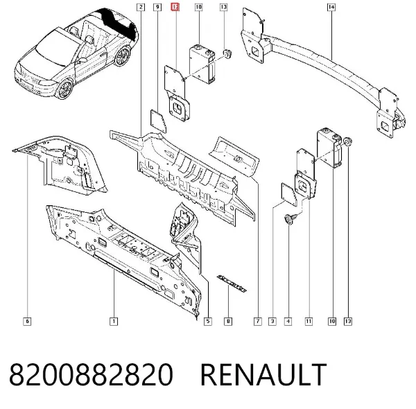 Wzmocnienie zderzaka tylnego Renault Megane II