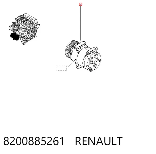 Sprężarka klimatyzacji 8200885261 Renault (RVI)
