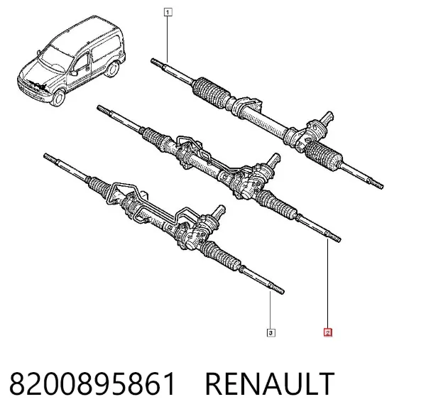Listwa kierownicza (maglownica) 8200895861 Renault (RVI)