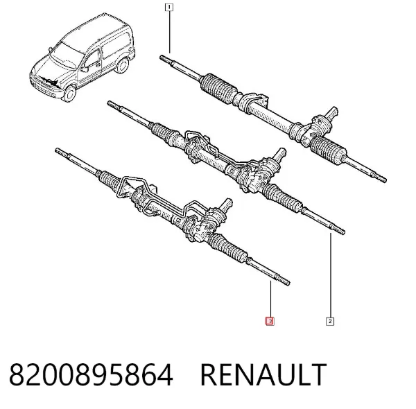 Listwa kierownicza (maglownica) 8200895864 Renault (RVI)