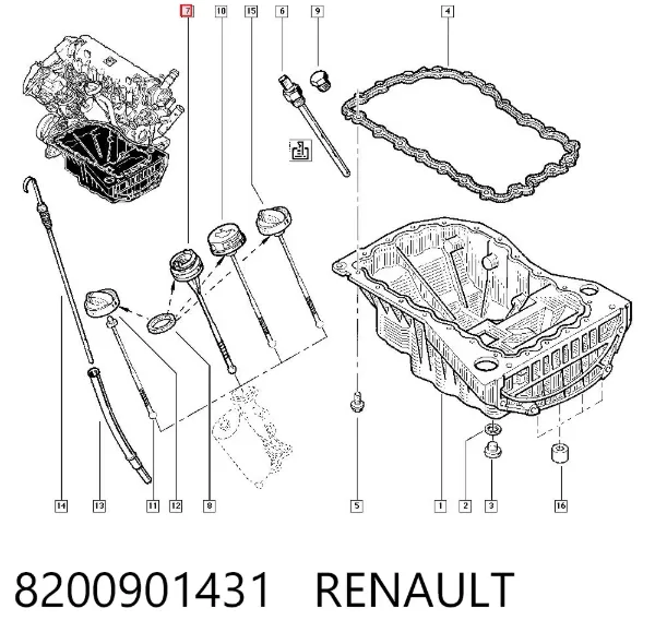 Korek wlewu oleju 8200901431 Renault (RVI)