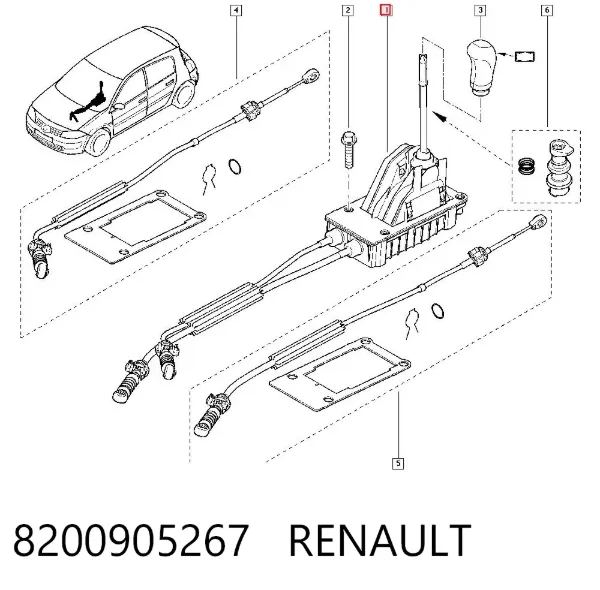 Mechanizm zmiany biegów (cięgno) 8200905267 Renault (RVI)
