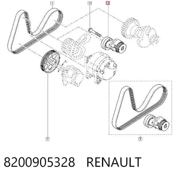 Napinacz paska napędowego 8200905328 Renault (RVI)