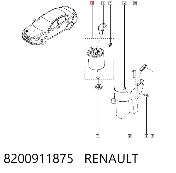 Filtr paliwa 8200911875 Renault (RVI)