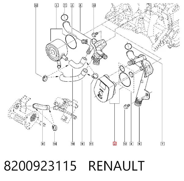 Chłodnica oleju, pod filtrem 8200923115 Renault (RVI)