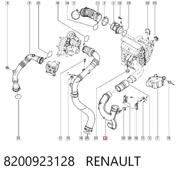 Króciec powietrza 8200923128 Renault (RVI)