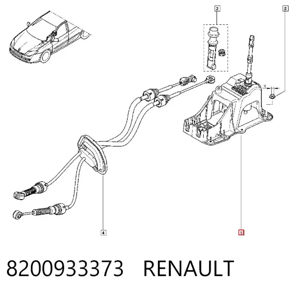 Mechanizm zmiany biegów (cięgno) 8200933373 Renault (RVI)