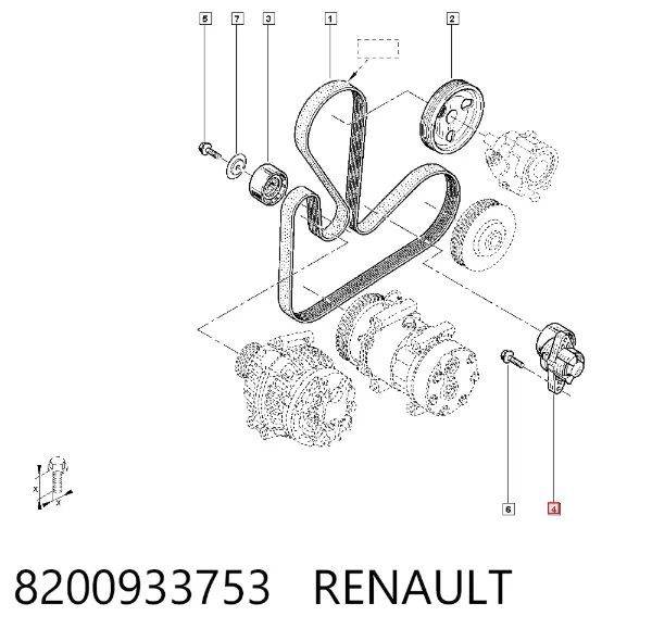 Napinacz paska napędowego 8200933753 Renault (RVI)