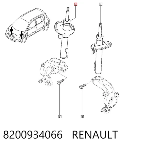 Amortyzator przedni 8200934066 Renault (RVI)