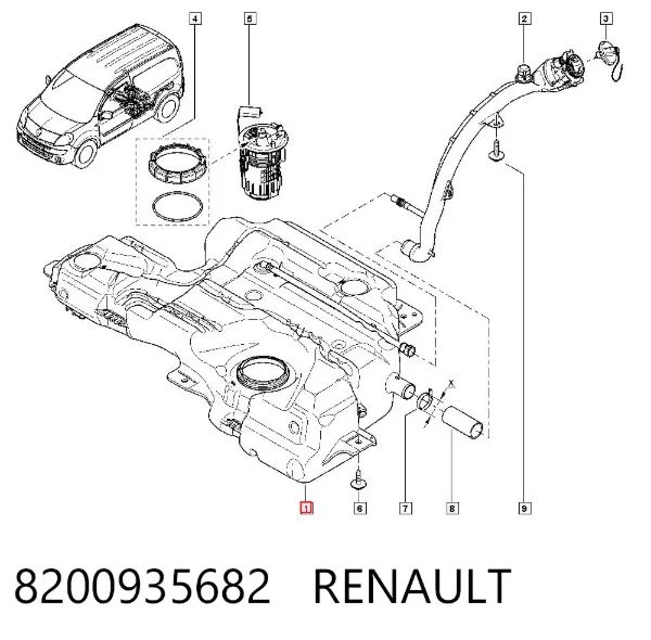 Zbiornik paliwa Renault Kangoo II