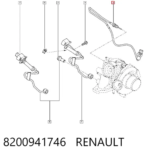 Czujnik temperatury spalin, przed turbiną 8200941746 Renault (RVI)