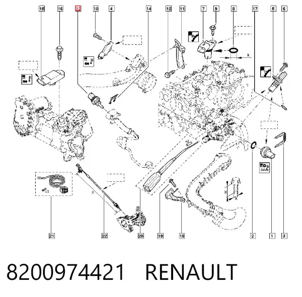 Czujnik ciśnienia spalin 8200974421 Renault (RVI)