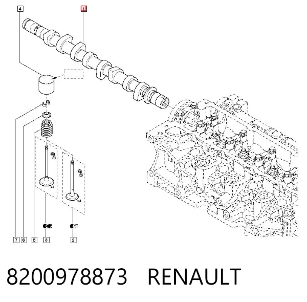 Wał rozrządu silnika 8200978873 Renault (RVI)