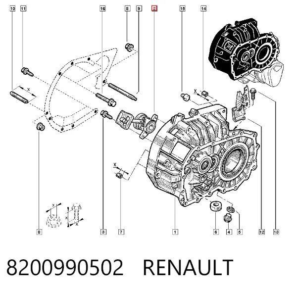 Cylinder roboczy sprzęgła (wysprzęglik) w komplecie z łożyskiem wyciskowym 8200990502 Renault (RVI)